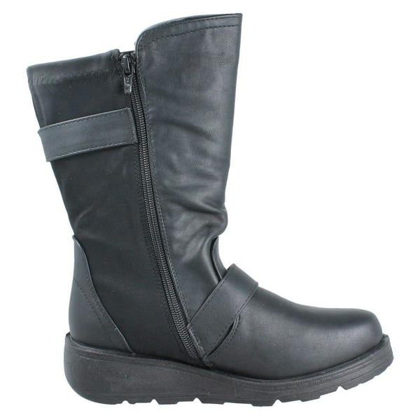 Spot On Ladies Spot On Wide Fit Mid Calf Ankle Boots F4468