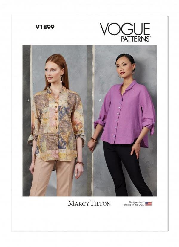 Vogue Sewing Pattern 1899, Tops, Shirts for Women, Y (XS-S-M) - Intermediate