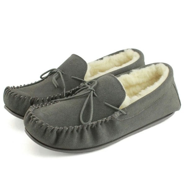 Eastern Counties Leather Mens Joel Suede Moccasins - Grey