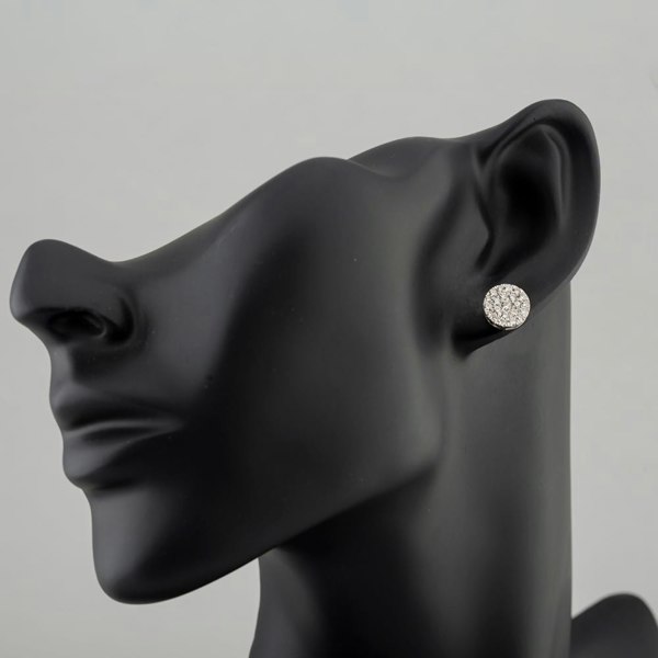 T. H. Baker 9ct White Gold 1.00ct Brilliant Cut Diamond Cluster Stud Earrings TH0123800