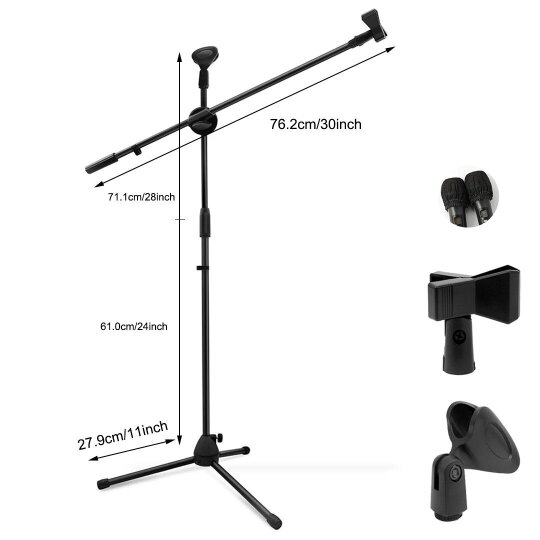 Havendro Professional Adjustable Microphone Mic Stand Boom Arm Holder Tripod Stage Studio
