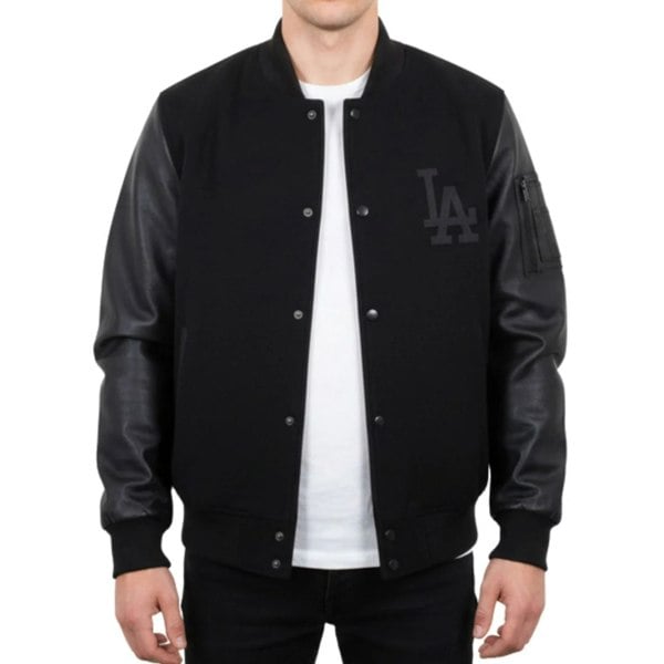 TruClothing Men's LA Varsity Leather Bomber Jacket