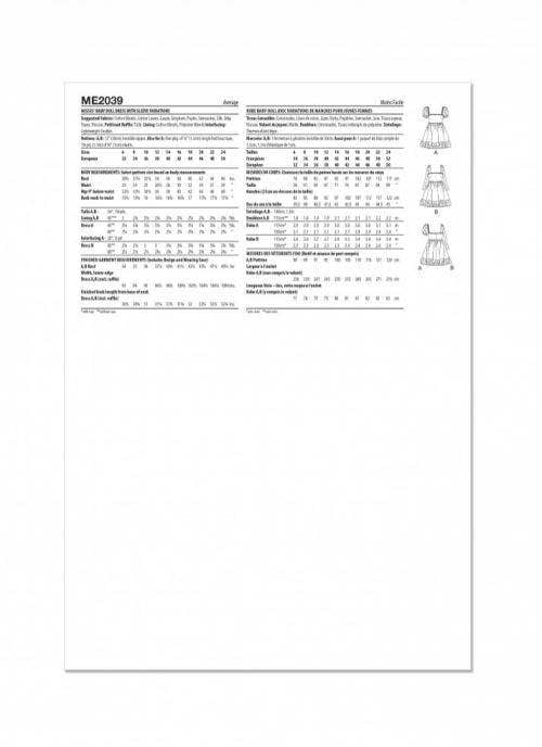 Know Me Sewing Pattern 2039, Dresses for Women, H5 (6-8-10-12-14) - Intermediate