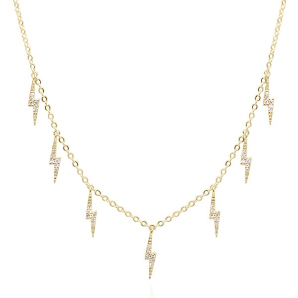 Luna Charles Beau Lightning Necklace - 14K Gold Plated