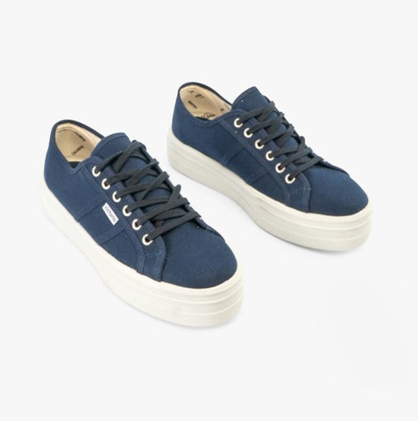 Victoria BARCELONA Womens Platform Canvas Trainers Blue