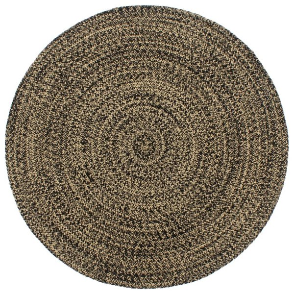 Berkfield Handmade Rug Jute Black and Brown 180 cm