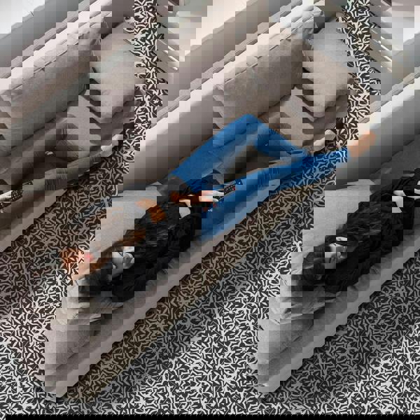 WFS6017 - Medieval Art Seamless Floral Pattern Tiles Floor Stickers 120cm x 60 cm