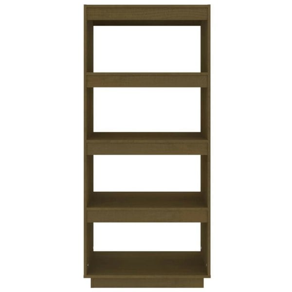 Berkfield Book Cabinet/Room Divider Honey Brown 60x35x135 cm Solid Pinewood