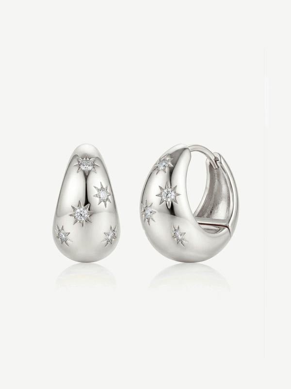 MUCHV Thick Starry Hoop Earrings