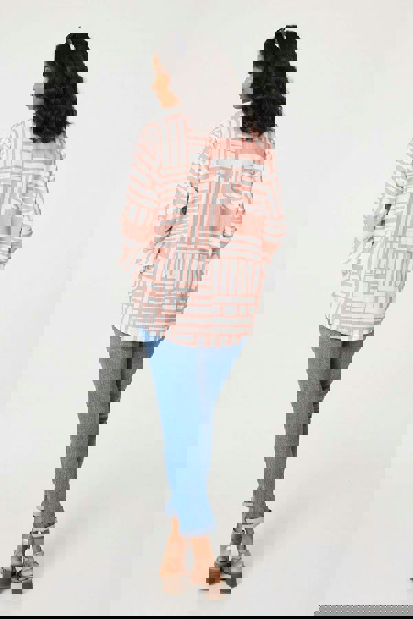 Pink | Printed 3/4 Flare Sleeve Blouse