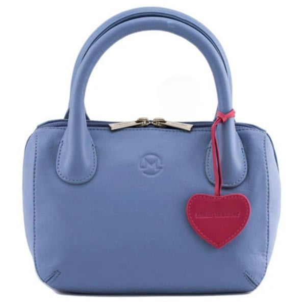 Mala Leather Mini Grab Bag with Heart Detail – Genuine Soft Leather
