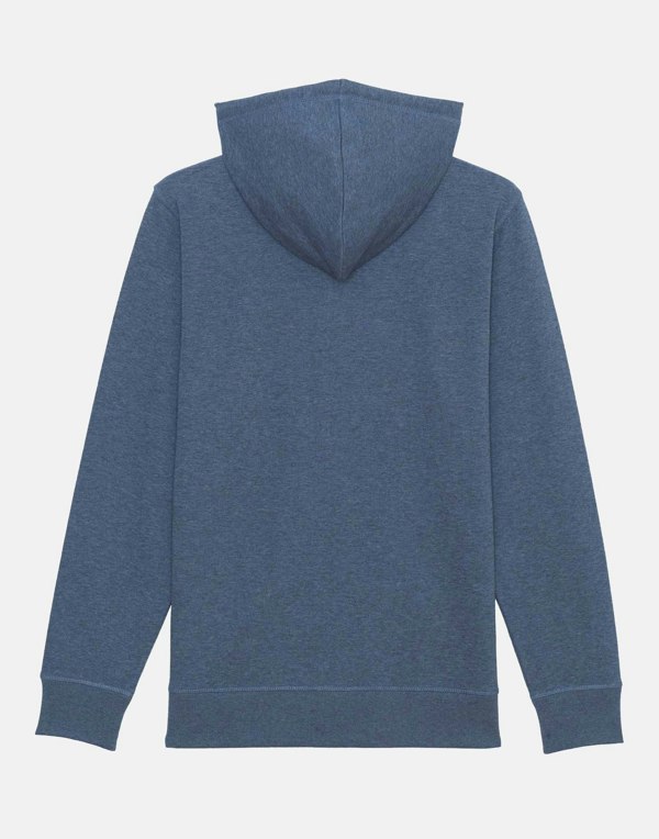 Men's Organic Cotton Zip-up Hoodie – Dark Heather Blue - British Boxers
