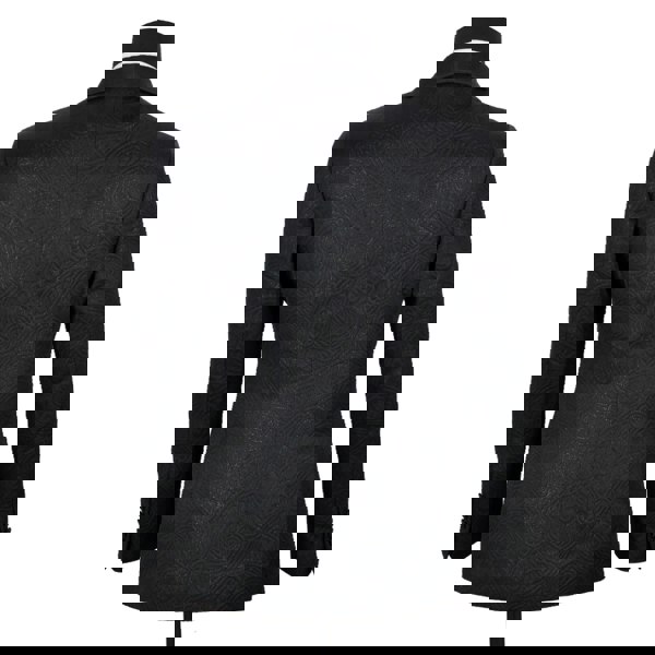 David WeJ Kensington Double Breasted Shawl Lapel Jacquard - Black