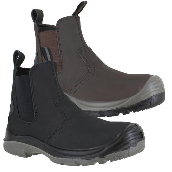 Grafters M371 Mens Dealer Pull On Safety Steel Toe/Midsole Boots
