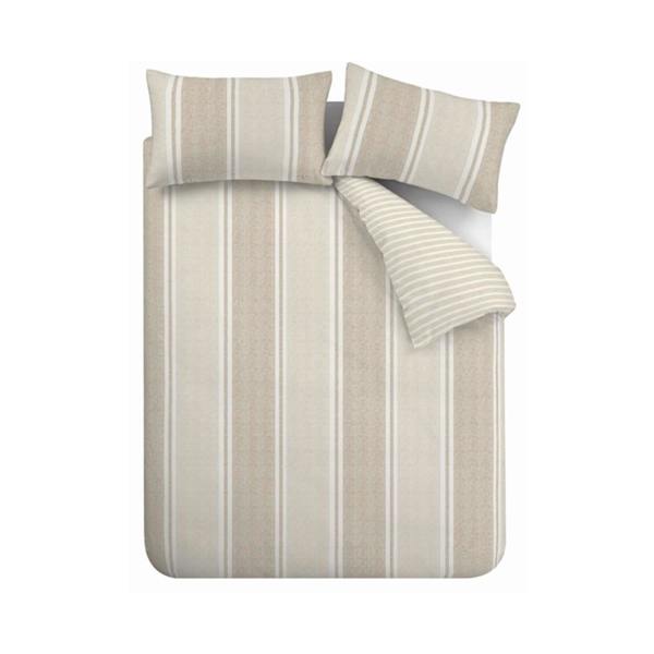 Banded Stripe Natural Duvet Cover Set
