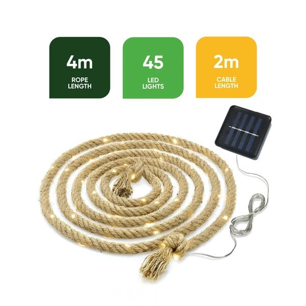 Gardenwize Solar Rope Lights – 4m Decorative LED Rope Light with 45 LEDs