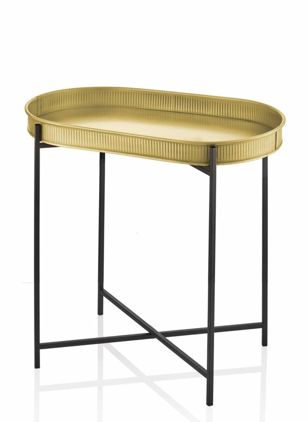 Rozi Gold Oval Side Table