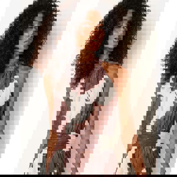 Blue Vanilla Printed Halter Neck Maxi Dress