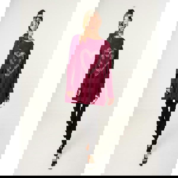 Blue Vanilla Heart Diamante Oversized Jumper