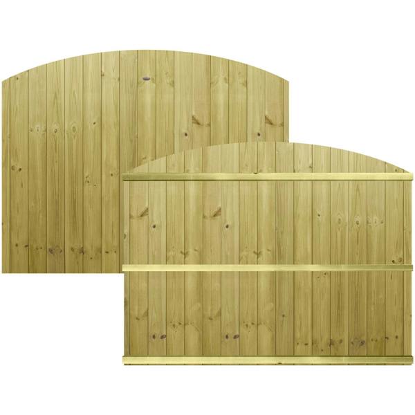 4 pack fence panel dome top tongue & groove semi-braced [w.6ft x h.4ft] 1
