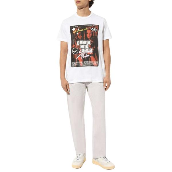 DSQUARED2 Deana And Dana Graphic White  T-Shirt XS