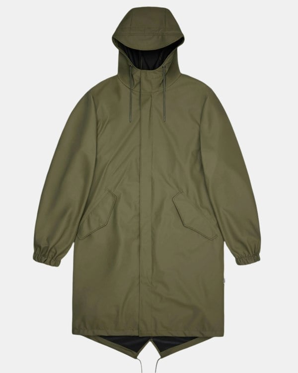 Rains Unisex Fishtail Parka - 134 Marsh