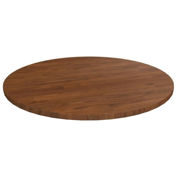 Berkfield Round Table Top Dark Brown Ì÷50x1.5 cm Treated Solid Wood Oak