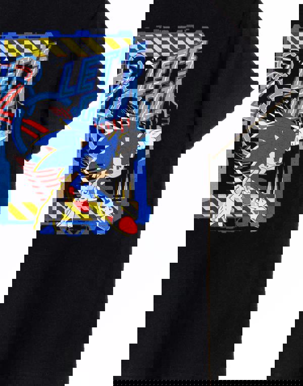 Sonic the Hedgehog Boys Black Let'S Go Short Sleeved T-Shirt