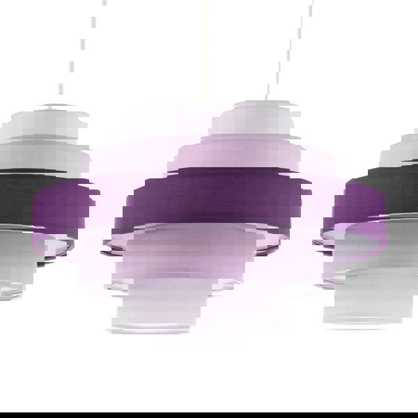 Five Tier Pendant Shade with Various Purple and Lilac Cotton Rings Image 1