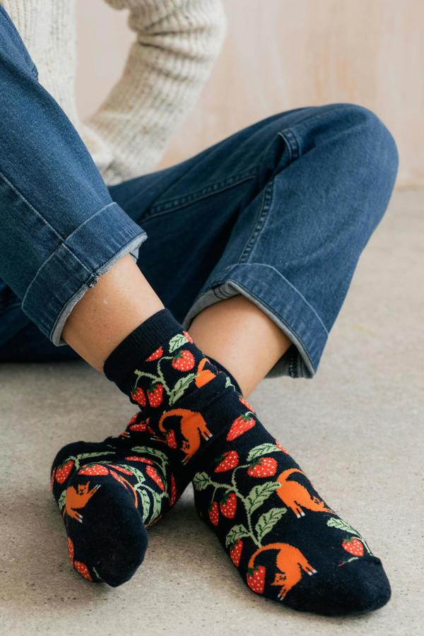 Lily & Me Strawberry Fields Bamboo Ankle Socks