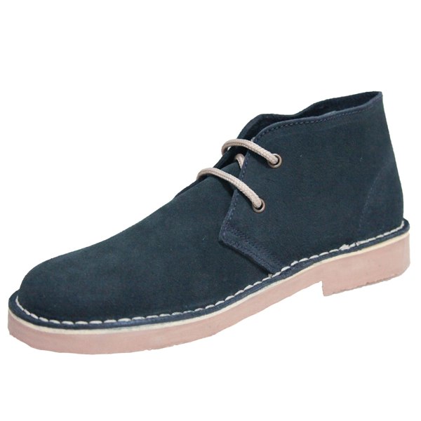 Roamers Men's Real Suede Unlined Desert Boots - Navy