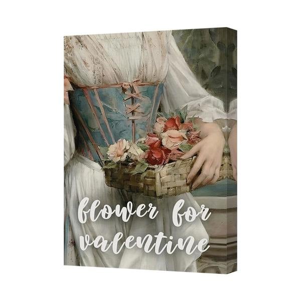 Benjamin Tate Design Flower for Valentine Canvas Art Print with Floral Bouquet