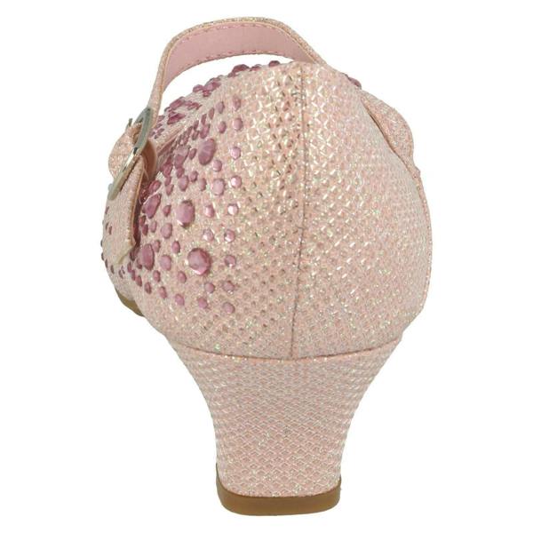 Spot On Girls Junior Spot On Sparkly Kitten Heel Party Shoes