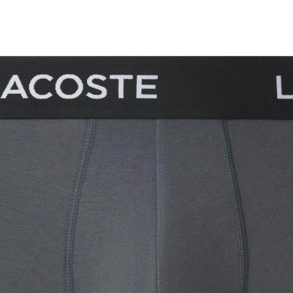 Lacoste Mens Cotton Stretch Boxer Shorts (Pack of 3) - Grey - 