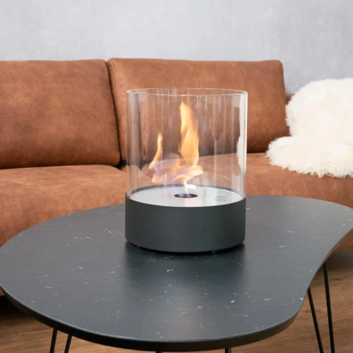 Scandi-Flames Southwark Black - Round Tabletop Bioethanol Fireplace