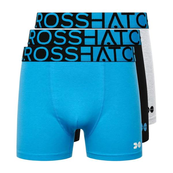 Crosshatch Mens Dumas Boxer Shorts (Pack of 3) - Malibu Blue - 