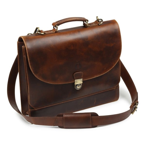Yorke Leather Laptop Messenger Bag - DÖTCH CLUB