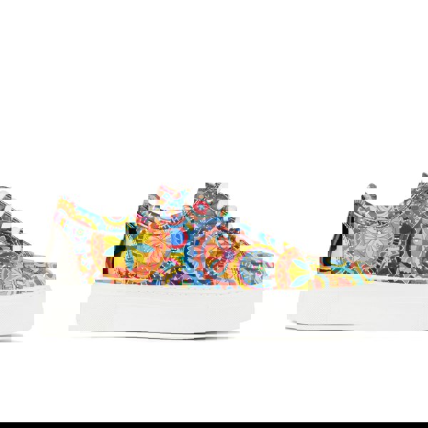 Embassy London Camila - Signature Print - Women's chunky sole leather trainer in colourful print