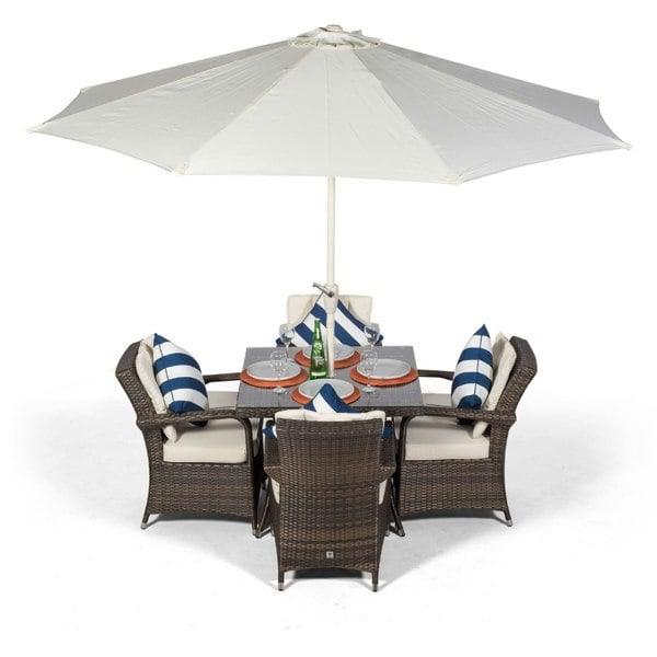 Giardino Arizona Square 4 Seater Rattan Patio Dining Set