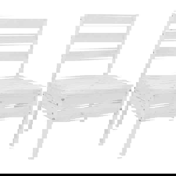 Berkfield 4 Piece Garden Lounge Set White Solid Pinewood