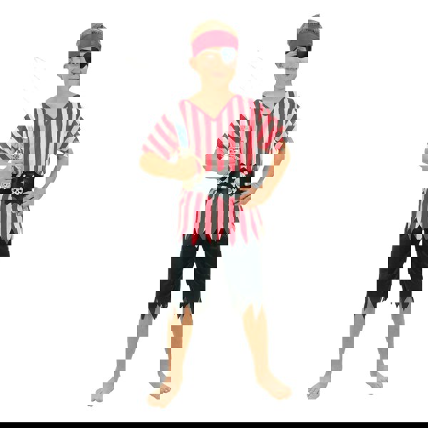 Bristol Novelty Boys Jagged Pirate Costume - Red/Black/White