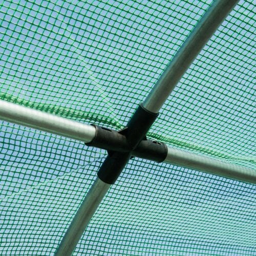 Bobobiy 6 x 3 x 2 m Polytunnel Greenhouse with Roll-up Door and 12 Mesh Windows, Green