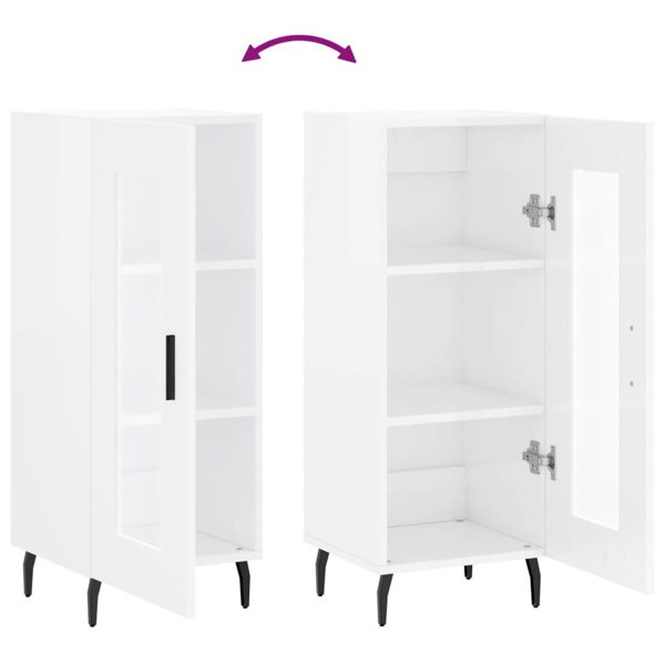 Berkfield Sideboard High Gloss White 34.5x34x90 cm Engineered Wood