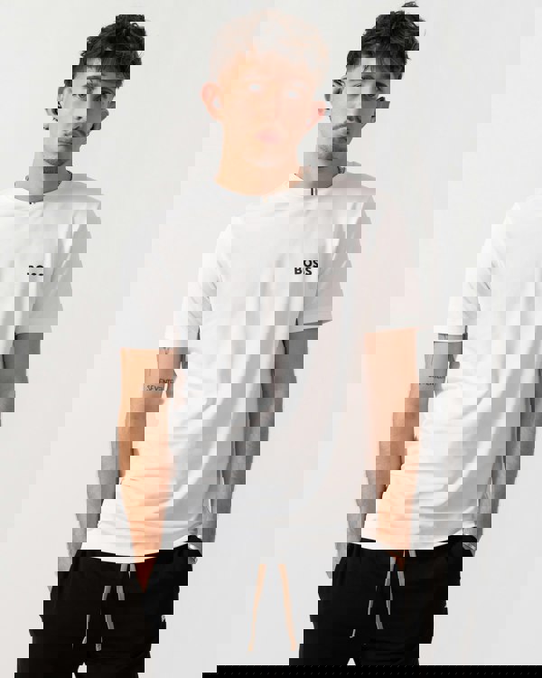 BOSS Green x Matteo Berrettini T-Shirt with Moisture-Wicking Piqué - White 100 main