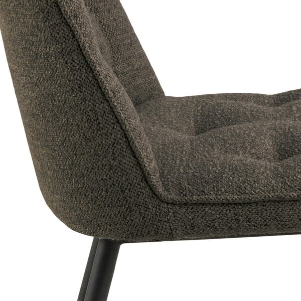 Wyld Haus Buttonfern Set of 2 Vintage Brown Diamond Upholstered Dining Chairs