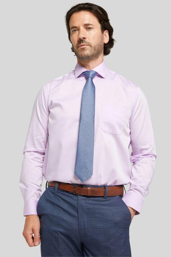 Lilac Non-Iron Pure Cotton Twill Shirt