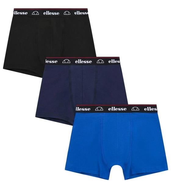 Ellesse Mens Muxel885 Boxer Shorts (Pack of 3) - Black/Navy/Blue - 