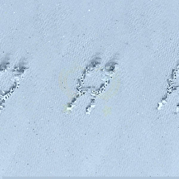 Moon Earrings Star Earrings Silver Small Earrings back