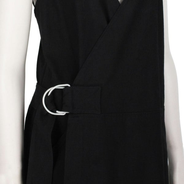 Raey long day dress in a luxurious black twill cotton