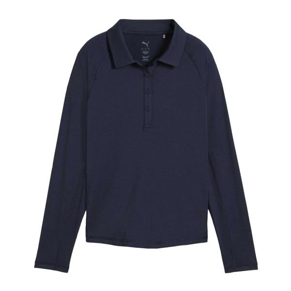 Puma Womens/Ladies Elasticated Cuff Tailored Raglan Long-Sleeved Polo Shirt - Navy Blazer - 